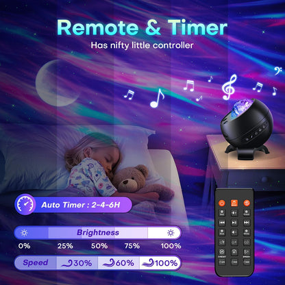 LED Light Gifts Home Decor Light Projector with 375 Effects, Bluetooth | Ambient Light, Adjustable Brightness, Bedside Table Lamp, Bedroom Decor, Memory Function, Sleep Companion, Gift For All Ages